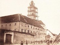 Crkva sv. Franje Asiškog, skidanje kape zvonika poslije potresa 1880